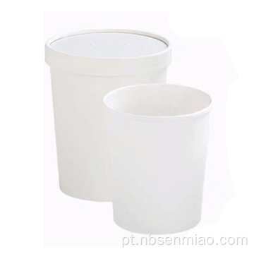 Balde de sopa de papel kraft branco de qualidade alimentar